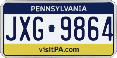 PA license plate JXG9864