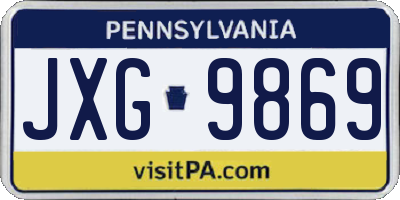 PA license plate JXG9869