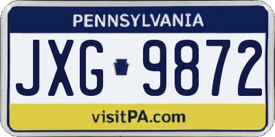 PA license plate JXG9872
