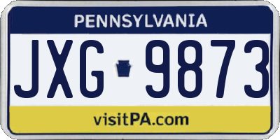 PA license plate JXG9873