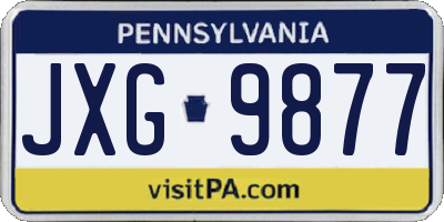 PA license plate JXG9877