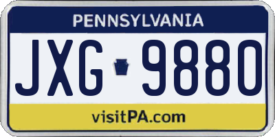PA license plate JXG9880