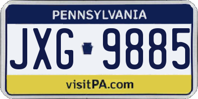PA license plate JXG9885
