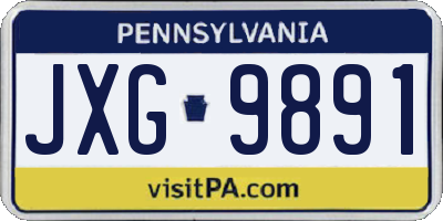 PA license plate JXG9891