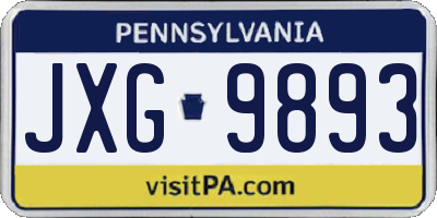 PA license plate JXG9893