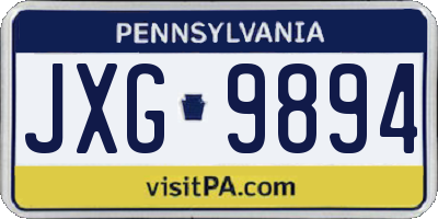 PA license plate JXG9894