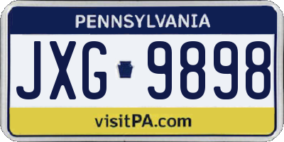 PA license plate JXG9898