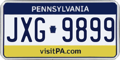 PA license plate JXG9899