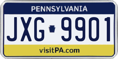 PA license plate JXG9901