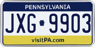 PA license plate JXG9903