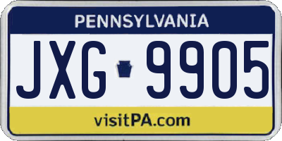 PA license plate JXG9905