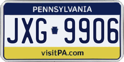 PA license plate JXG9906