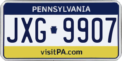 PA license plate JXG9907