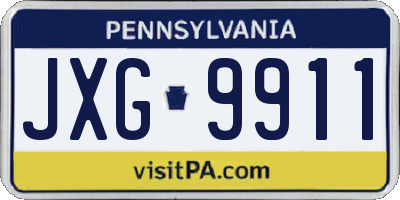 PA license plate JXG9911