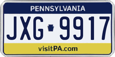 PA license plate JXG9917