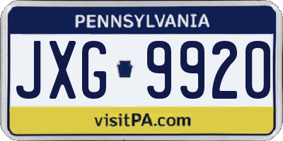 PA license plate JXG9920