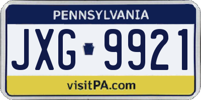 PA license plate JXG9921