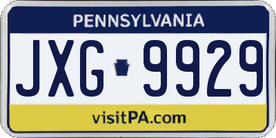 PA license plate JXG9929