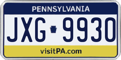 PA license plate JXG9930