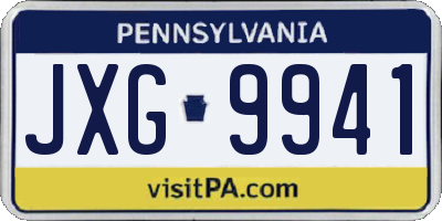 PA license plate JXG9941