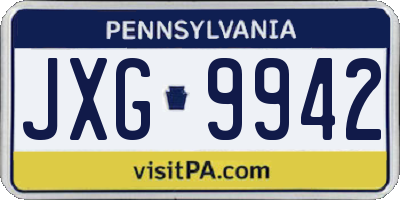 PA license plate JXG9942