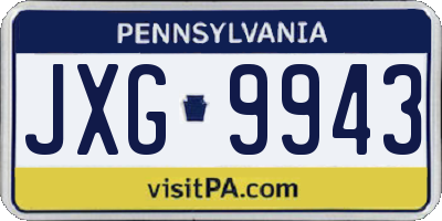 PA license plate JXG9943