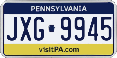 PA license plate JXG9945