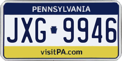 PA license plate JXG9946