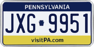 PA license plate JXG9951