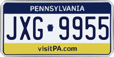 PA license plate JXG9955