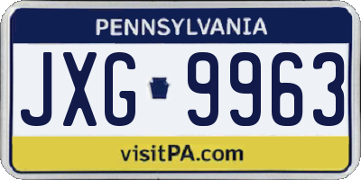 PA license plate JXG9963