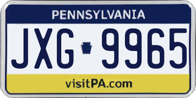 PA license plate JXG9965