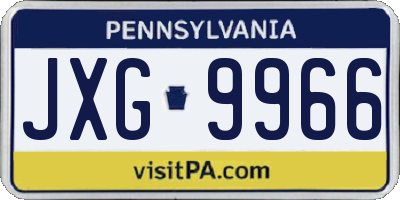 PA license plate JXG9966