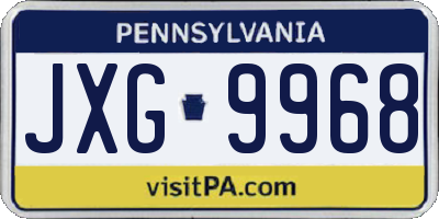 PA license plate JXG9968