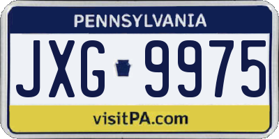 PA license plate JXG9975