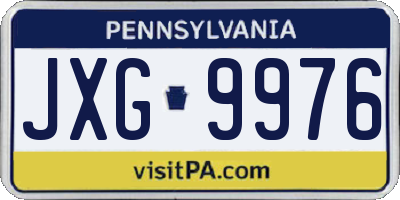PA license plate JXG9976