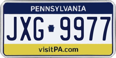 PA license plate JXG9977