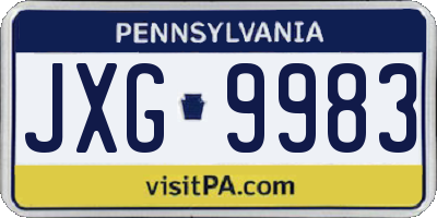 PA license plate JXG9983