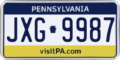 PA license plate JXG9987