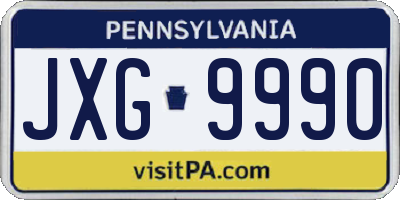 PA license plate JXG9990