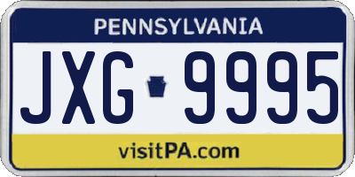 PA license plate JXG9995