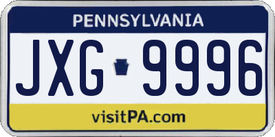 PA license plate JXG9996