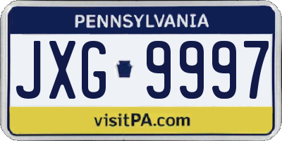 PA license plate JXG9997