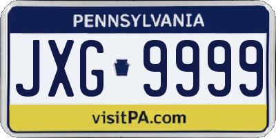 PA license plate JXG9999