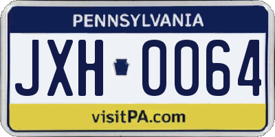 PA license plate JXH0064