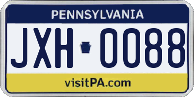 PA license plate JXH0088