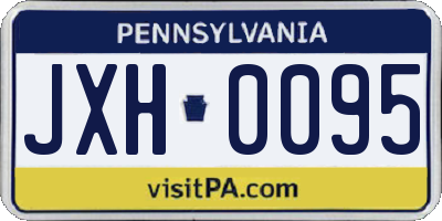 PA license plate JXH0095