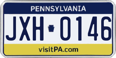 PA license plate JXH0146