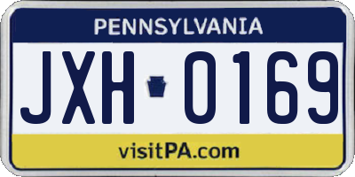 PA license plate JXH0169