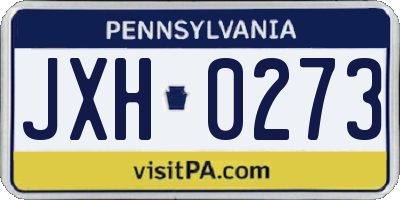 PA license plate JXH0273